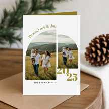 Modern Olive Green Family Christmas Folded