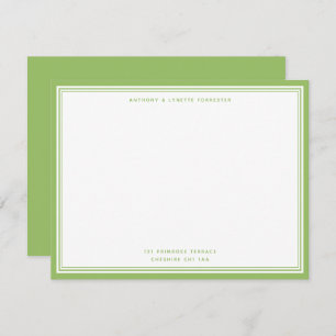 Modern Olive Green Name & Address Note Card Mitteilungskarte