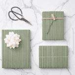 Modern Olive Green Rustic Streifen Geschenkpapier Set<br><div class="desc">Einfaches und sauberes rustikales Streifenmuster.</div>
