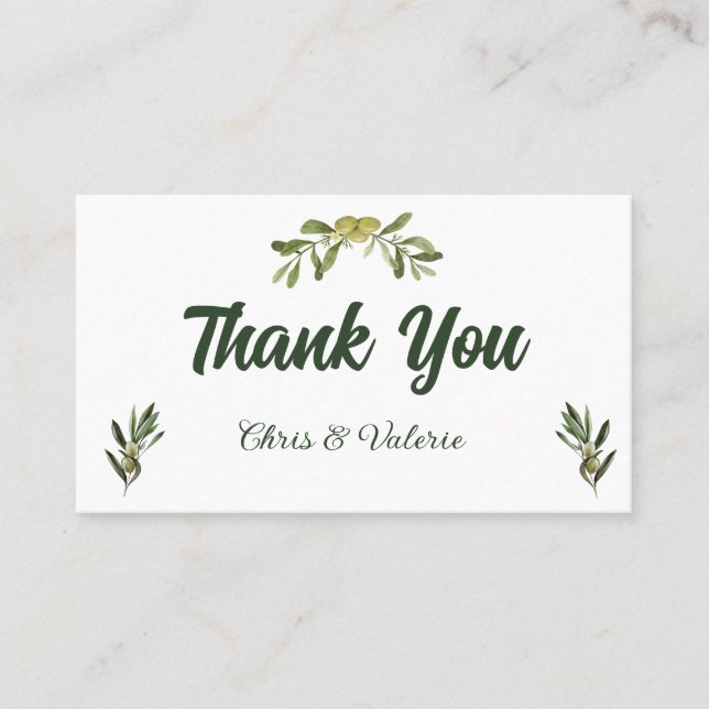 Modern Olive Green Sticker Platzkarte (Vorderseite)