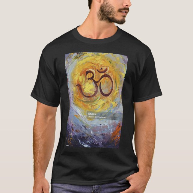 "Modern Om Design Spiritueller T - Shirt" T-Shirt (Vorderseite)
