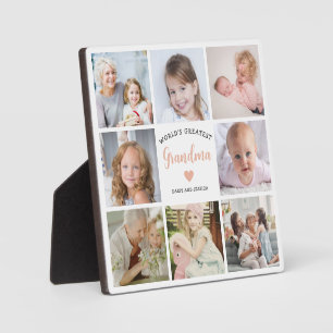 Modern Oma 8 Foto Collage Rosa Herz Fotoplatte