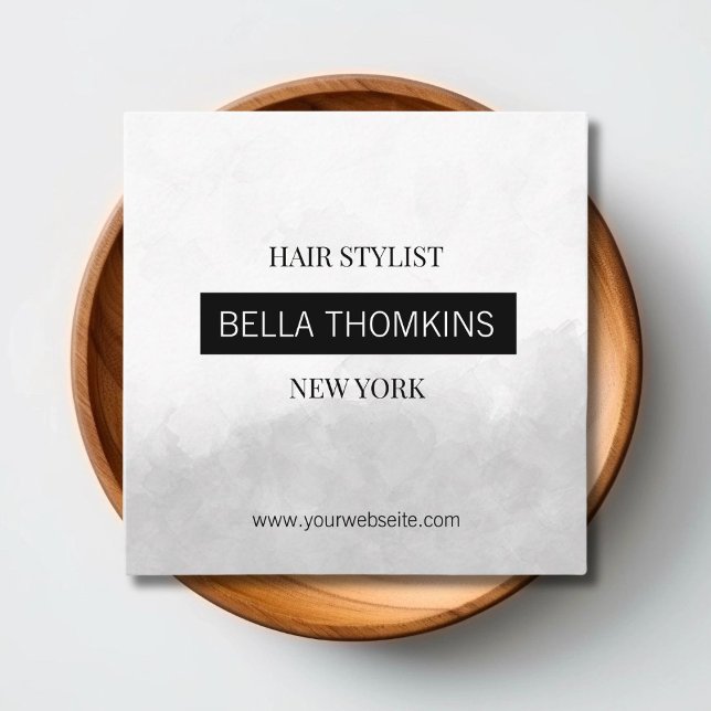 Modern Ombre grau Quadratische Visitenkarte (Modern Ombre gray Square Business Card)