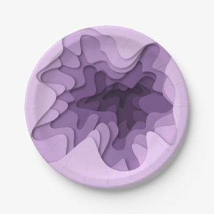 Modern Ombre Lavender Waves Birthday Party Pappteller