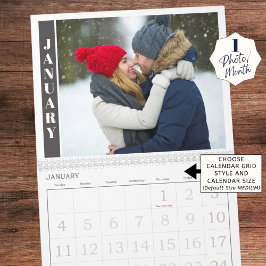 Modern One Foto per Monat und Collage on Cover Kalender