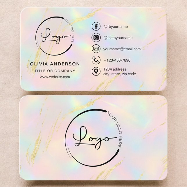 Modern Opal Business Branding Visitenkarte (Von Creator hochgeladen)
