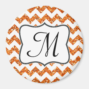 Modern Oran Glitte Zickzack Monogram Initial Magne Magnet