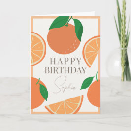Modern Orange Birthday Karte