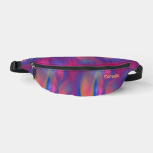 Modern Orange Blue Purple Tie Dye Name Custom Bauchtasche