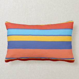 Modern Orange Blue Yellow Corner Stripes Beach Lendenkissen