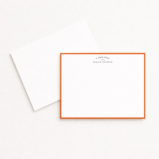 Modern Orange Border Personalized Note Card Einladung (Von Creator hochgeladen)
