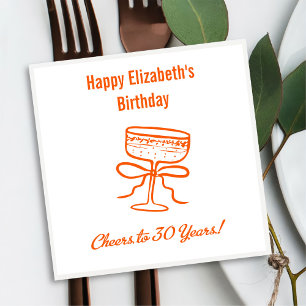 Modern Orange freut sich auf 30 Jahre Geburtstag N Serviette