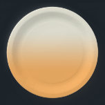 Modern Orange & Ivory Gradient Ombre Pappteller<br><div class="desc">Traumhaft zartes Farbverlauf ombre Design in pastellfarbenen ästhetischen Licht magischen Sweet Orange & Ivory Farben. Farbübergang mit weichem Farbverlauf. Sweet Orange & Ivory Gradienten Wohngestaltung,  White Orange & Ivory Gradienten ombre Wohngestaltung Design.</div>