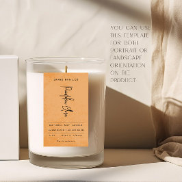 Modern Orange Tangerine Rustic Label Rechteckiger Aufkleber