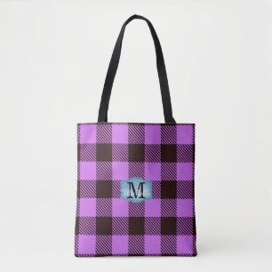 Modern Orchid Black Tartan Jeans Monogram Name