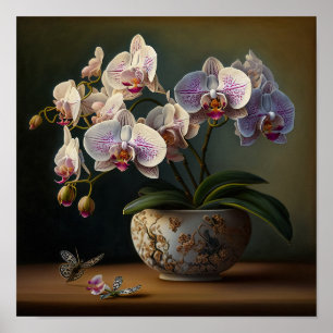 Modern Orchid Blume Art Print Poster