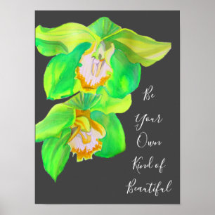 Modern Orchid inspirierendes Zitat Poster