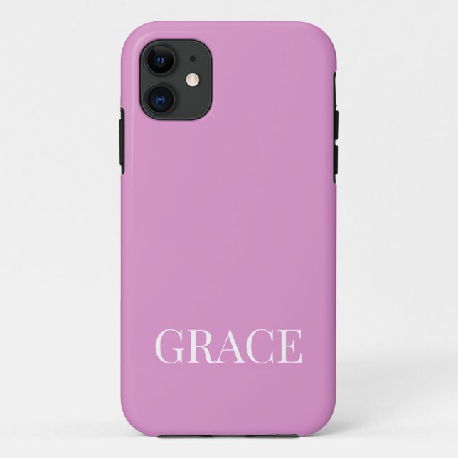 Modern Orchid Lavender Pink Personalized Name Case-Mate iPhone Hülle (Rückseite)