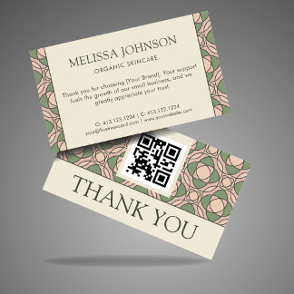 Modern Organic Botanical Business Thank You Card Begleitkarte