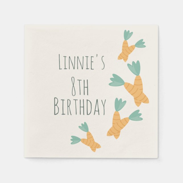 Modern Osterkarrot Bunch Geburtstag Serviette (Vorderseite)