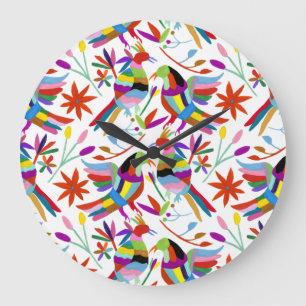Modern Otomi Design III Große Wanduhr