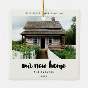 Modern Our First Christmas in unserem neuen Zuhaus Keramikornament