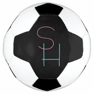 Modern Overlapping Pink Turquoise Fußball