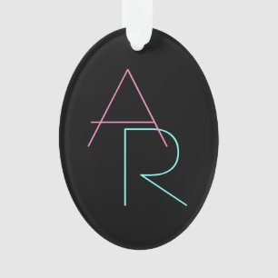 Modern Overlapping Pink Turquoise Ornament