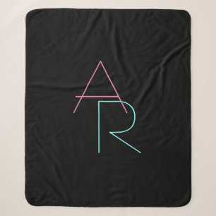 Modern Overlapping Pink Turquoise Sherpadecke