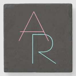 Modern Overlapping Pink Turquoise Steinuntersetzer