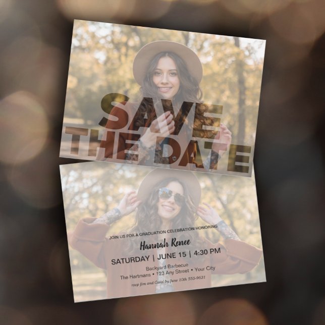 Modern Overlay Foto Abschluss Save The Date (Von Creator hochgeladen)
