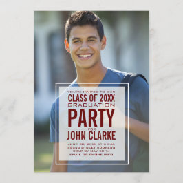 Modern Overlay Male Foto Graduation Party Einladung