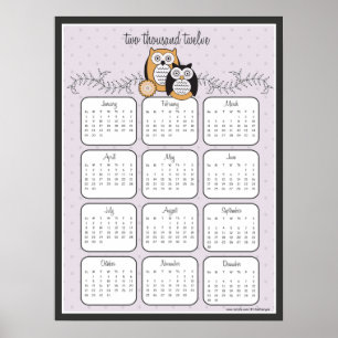 Modern Owls 2012 Kalender Poster