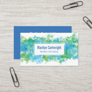 Modern Paint Blue Green Business Card Visitenkarte