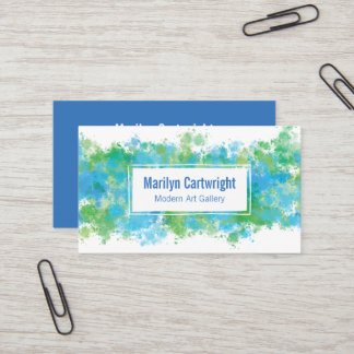 Modern Paint Blue Green Business Card Visitenkarte