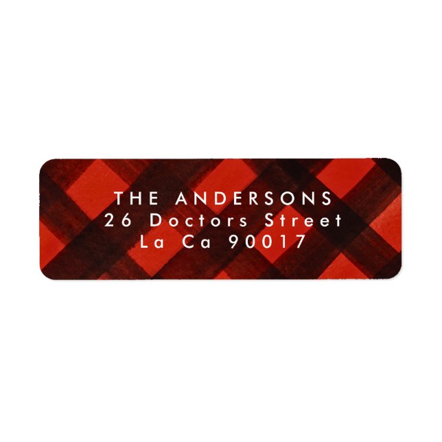 Modern Paint Red Black Plaid Christmas (Vorne)