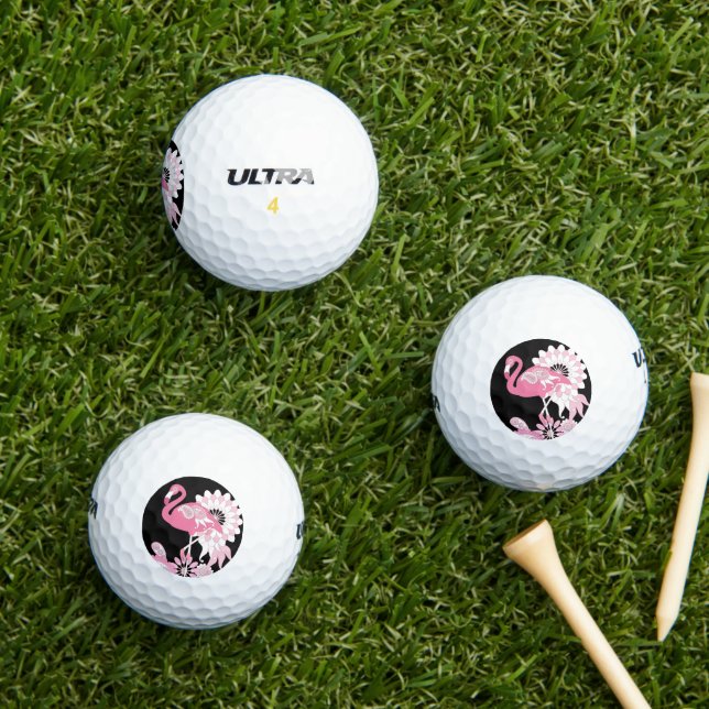 Modern Paisley Pink Flamingo Golfball (Insitu Gras)
