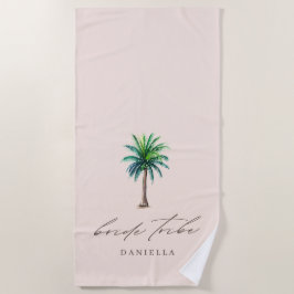 Modern Palm Tree Bride Tribe Bachelorette Beach bi Strandtuch