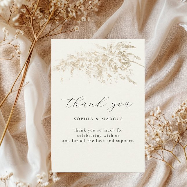 Modern Pampas Grass Wedding Dankeskarte (Von Creator hochgeladen)