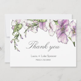 Modern Pansy Wedding Vielen Dank Dankeskarte