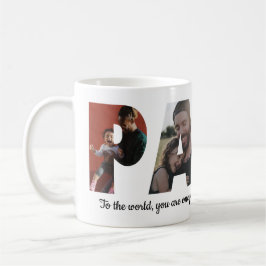Modern PAPA 4 Foto Collage Happy Vatertag Kaffeetasse
