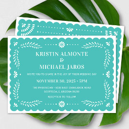 Modern Papel Picado Mexikanischer Hochzeitsempfang Einladung