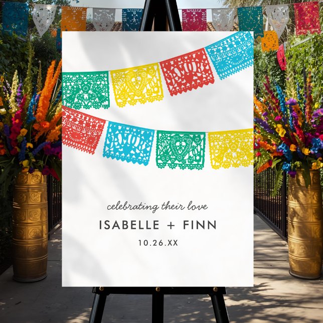 Modern Papel Picado Wedding Sign Poster (Von Creator hochgeladen)