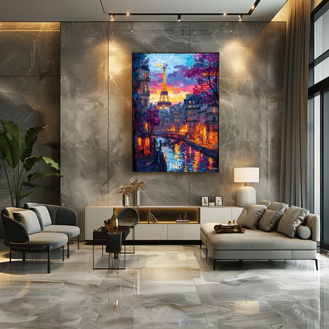 Modern Paris City Skyline - Romantisches Pariser P Poster (Von Creator hochgeladen)