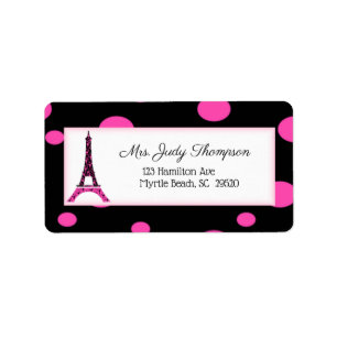 Modern Paris Frankreich Eiffel Tower Address Label Adressaufkleber