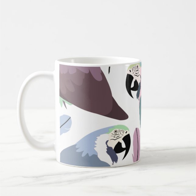 Modern Parrots Tropical Pattern  Kaffeetasse (Links)