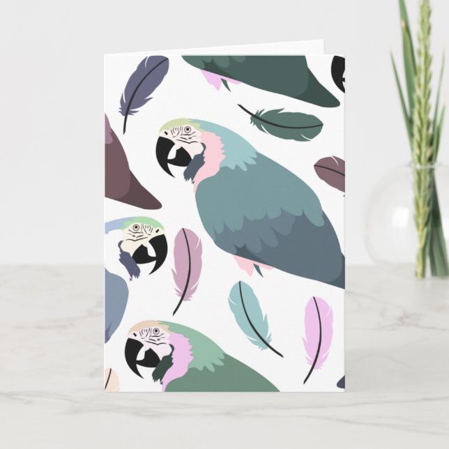 Modern Parrots Tropical Pattern  Karte (Vorderseite)