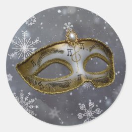 Modern Party Mask on Snowflakes Umschlag Aufkleber