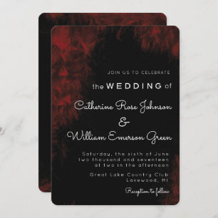 Modern Passionate Red 'n Black Wedding Einladung