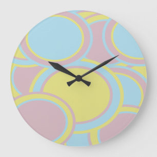 Modern Pastel Abstract Painting Große Wanduhr